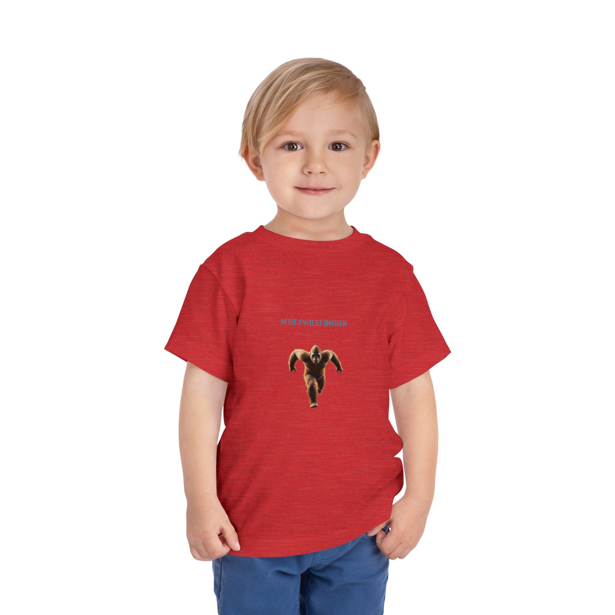 Toddler Tee with Running Sasquatch Print — Kids Shirt