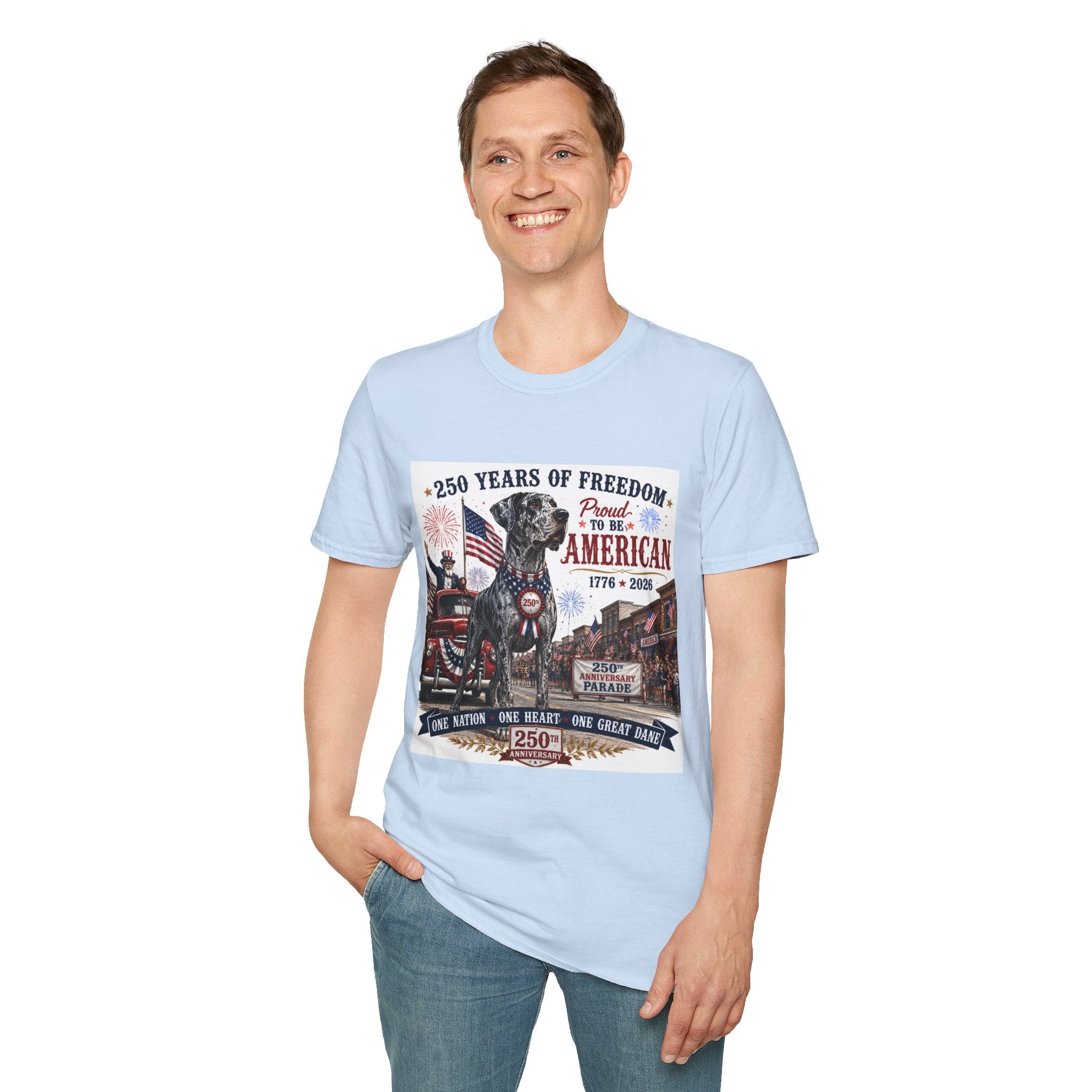 250th Great Dane T-Shirt — 1776–2026 Patriotic Tee