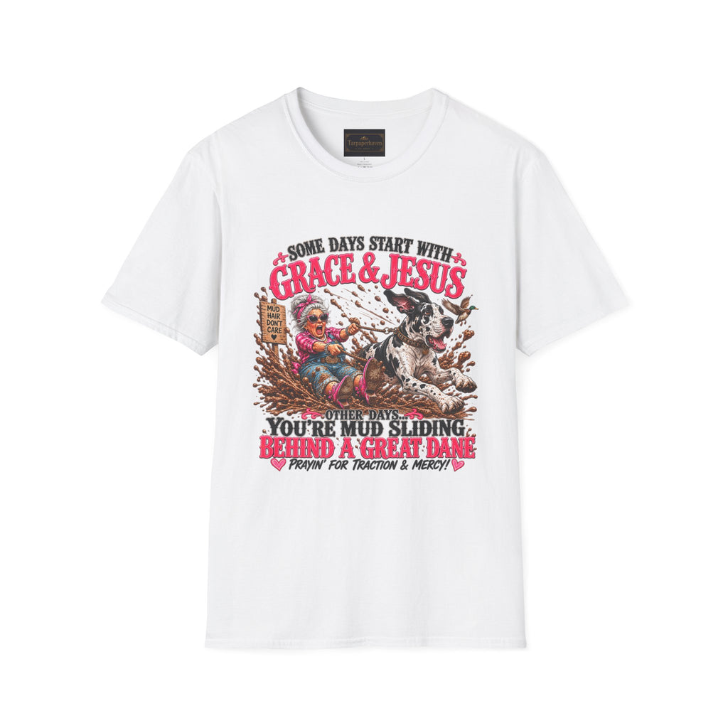 Great Dane Christian Mud Slide  Funny Graphic Tee