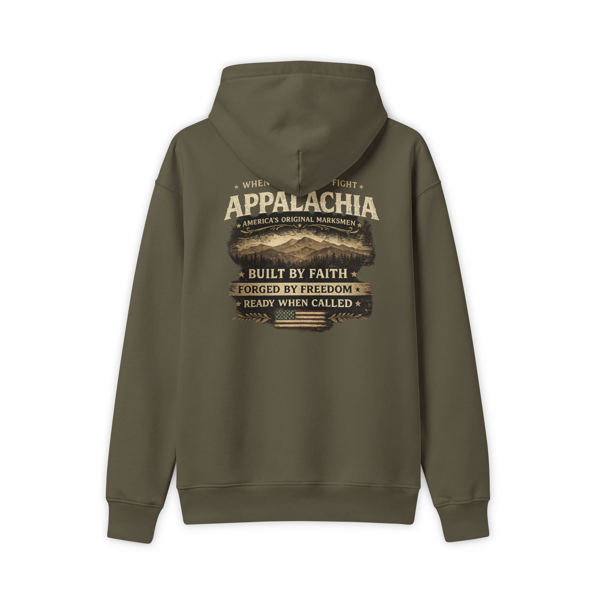 Appalachia Heritage Hoodie — "Built by Faith, Forged by Freedom" Pullover