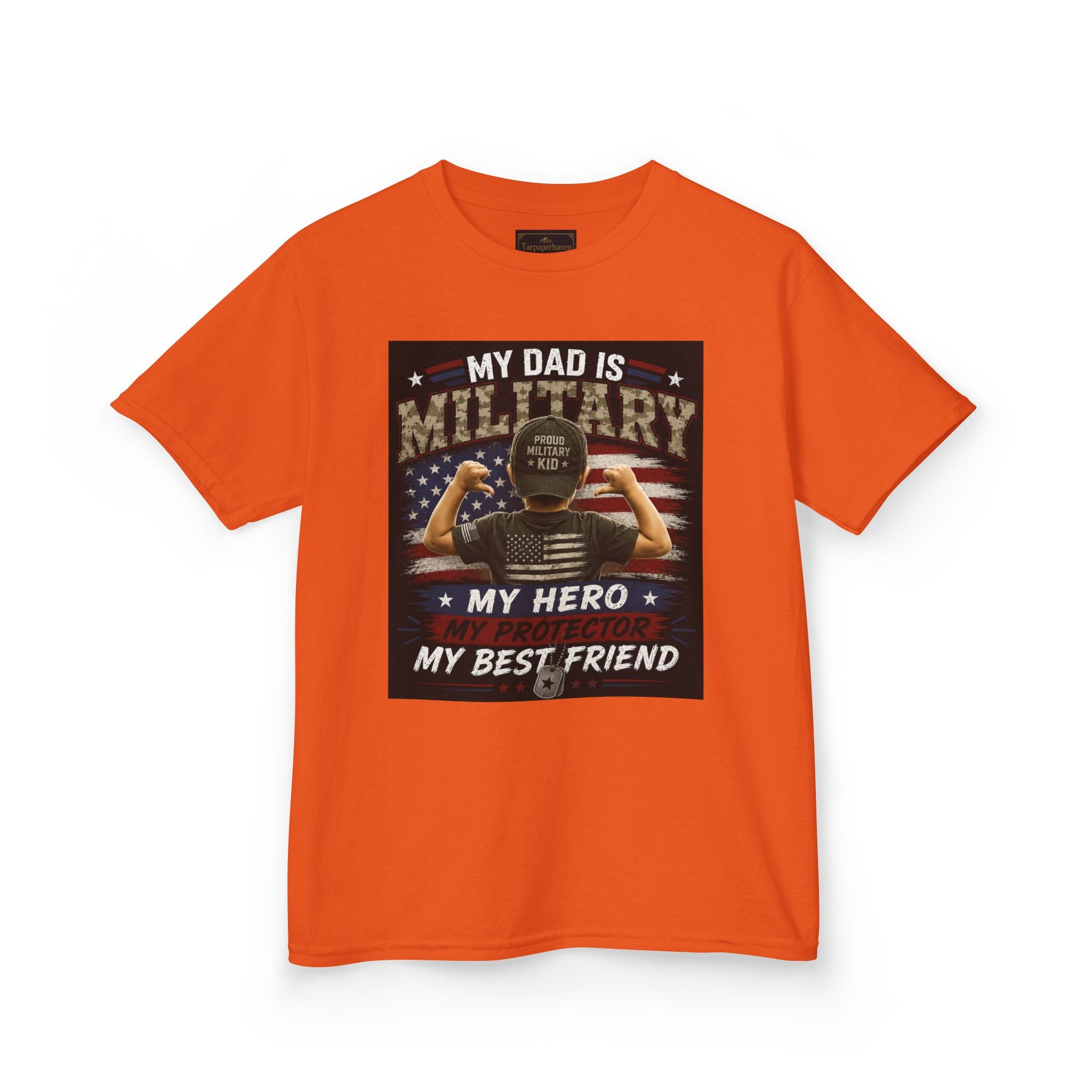 Kids Tee — "My Dad Is Military" Patriotic Hero Shirt