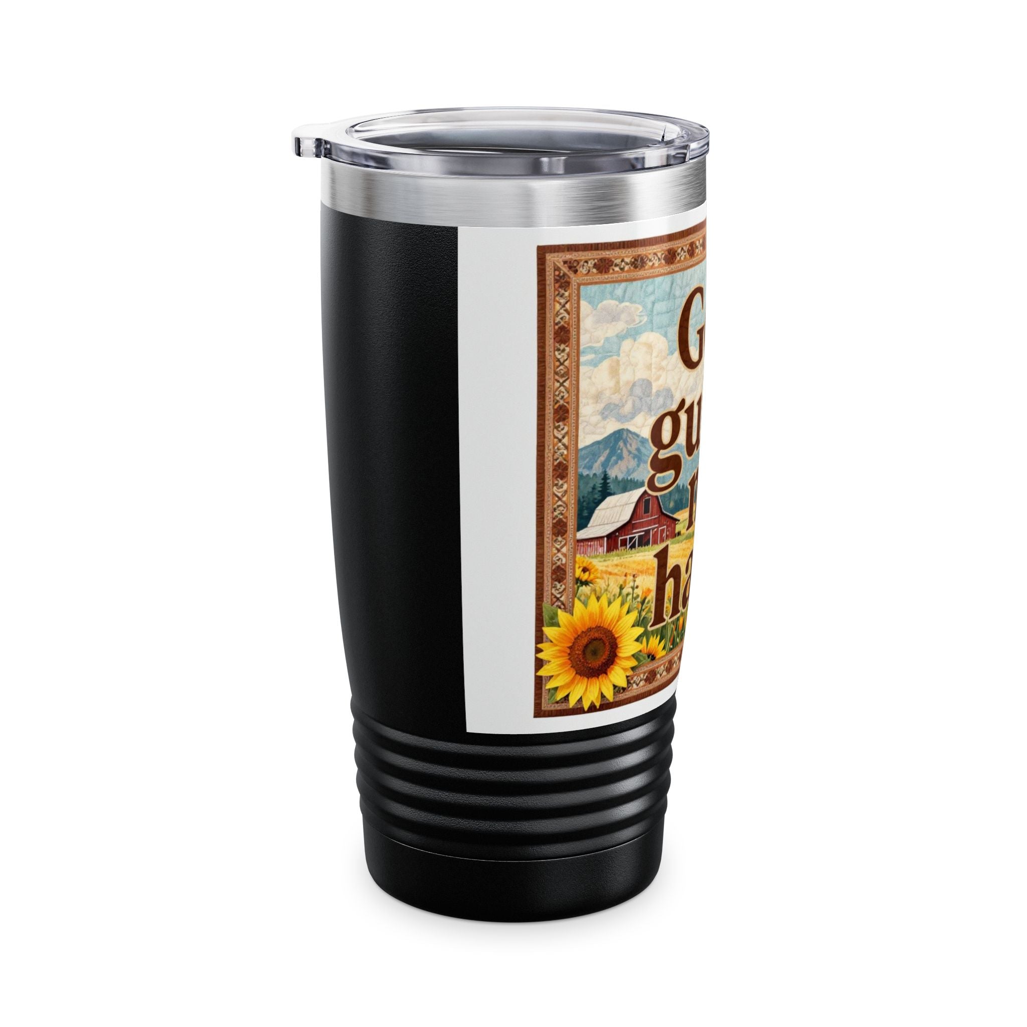 God Guides My Hands 20oz Insulated Tumbler - Faith & Sunflower Travel Mug
