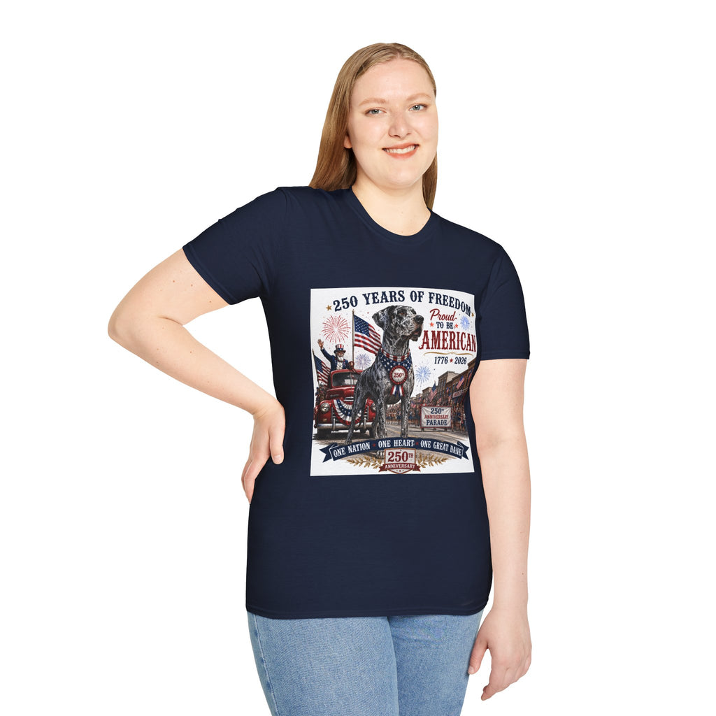 250th Great Dane T-Shirt — 1776–2026 Patriotic Tee