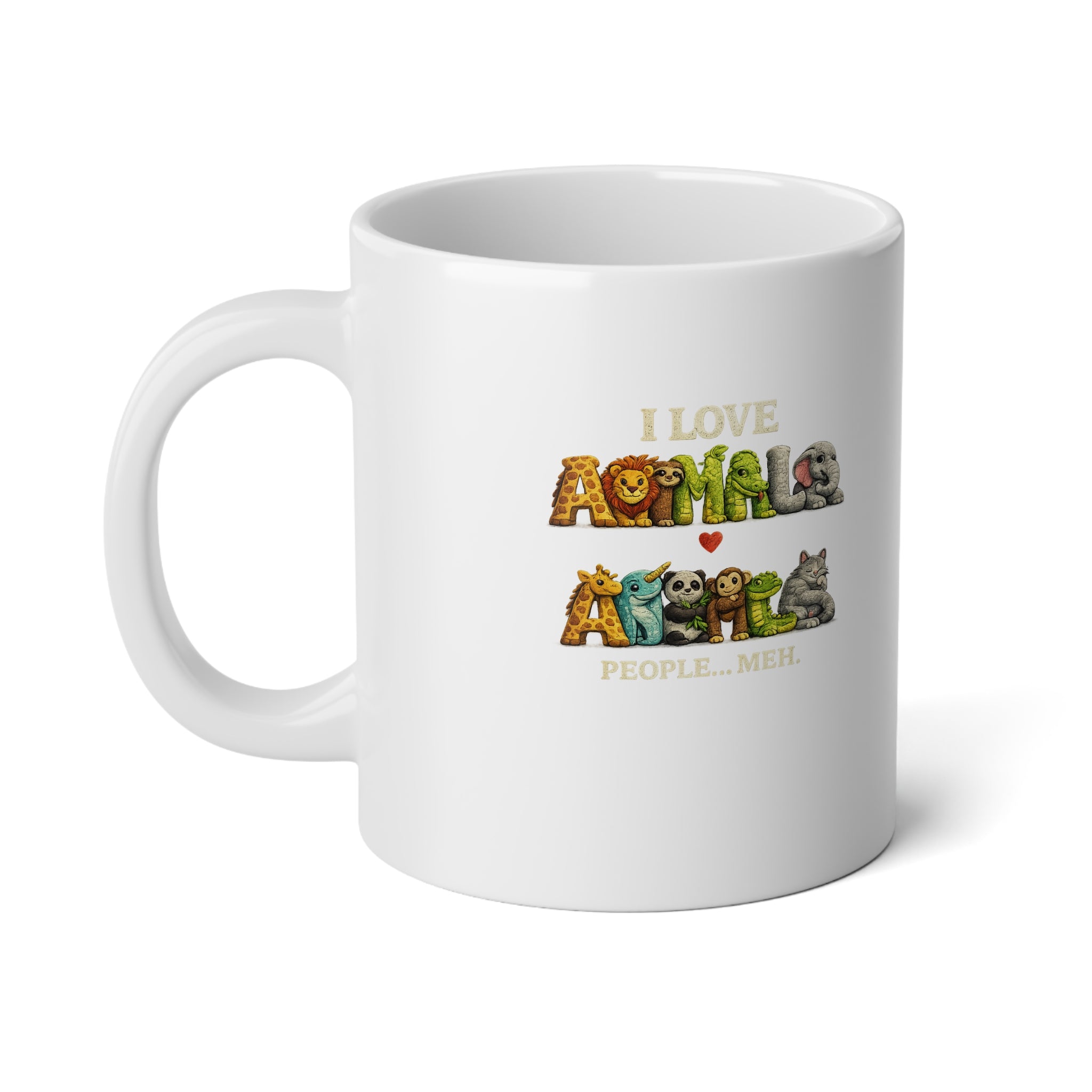 "I Love Animals" Cute Wildlife design Jumbo Coffee Cup