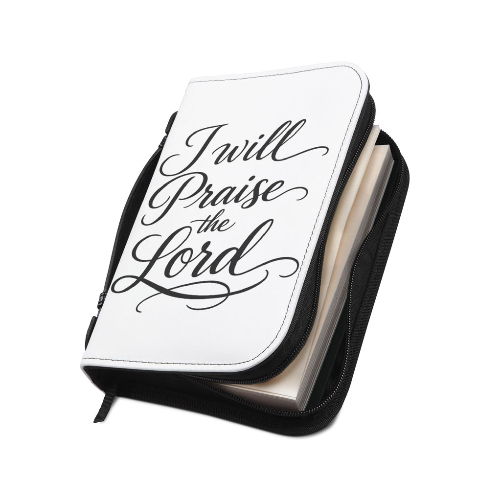 Bible Cover — "I Will Praise the Lord"For Him  Zippered Bible Case with Worship Sunrise Design