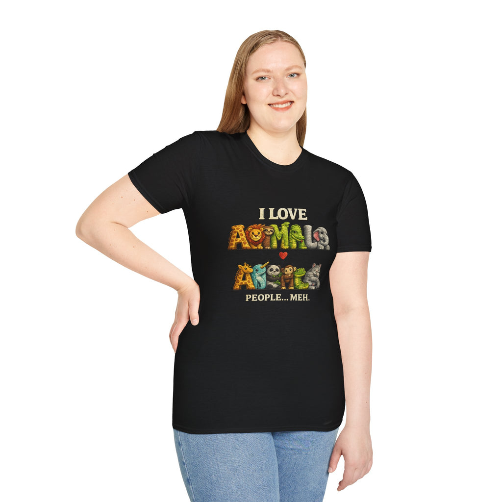 "I Love Animals" Cute Wildlife Graphic Tee