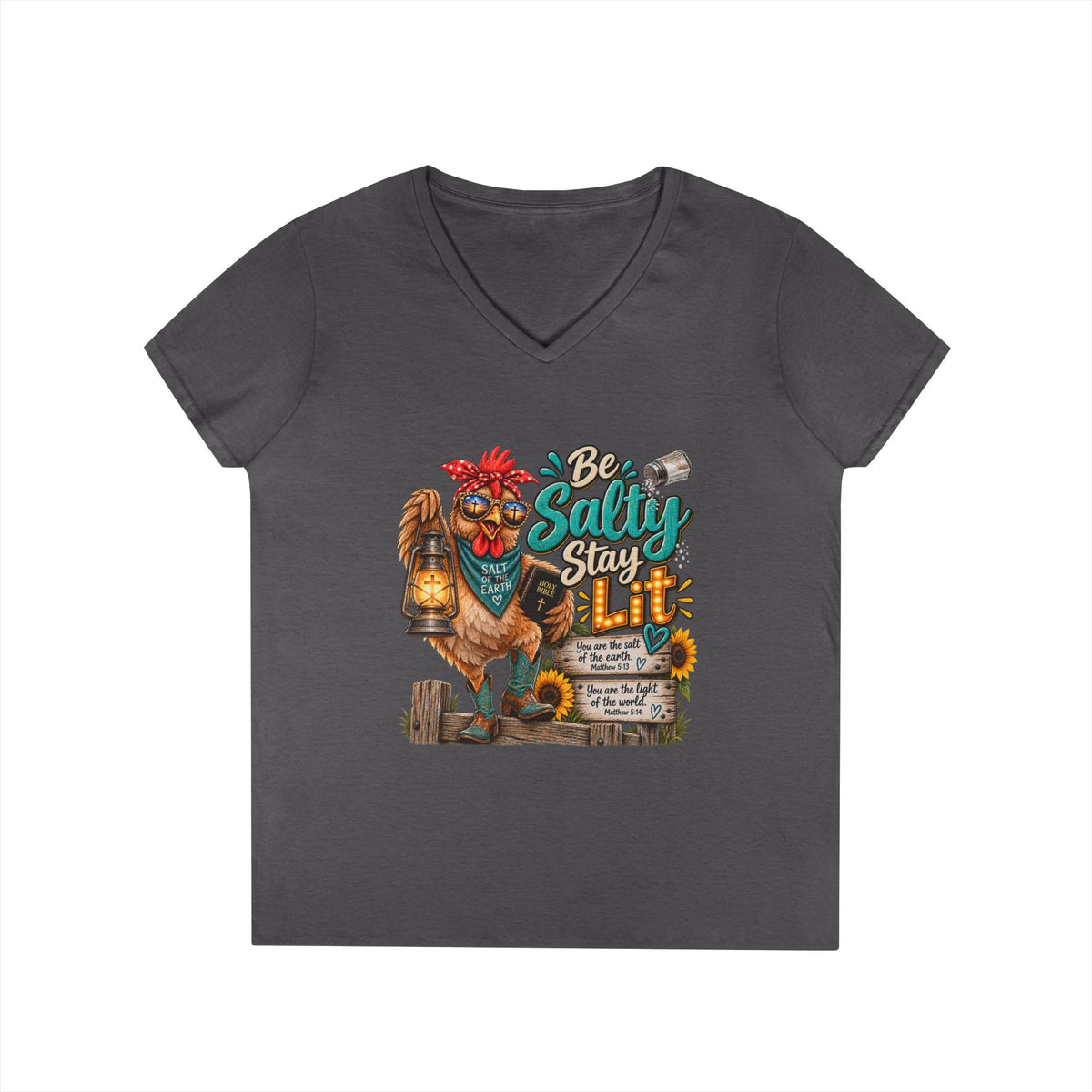 Be Salty Stay Lit Chicken V-Neck Tee