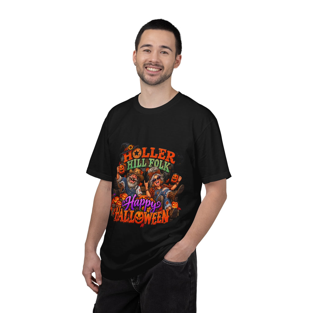 Halloween Holler Hill Folk T-Shirt — "Happy Halloween" Vintage Horror Design