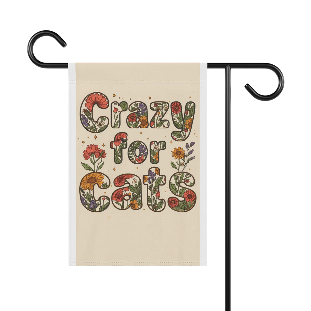 Crazy for Cats Floral Garden Flag