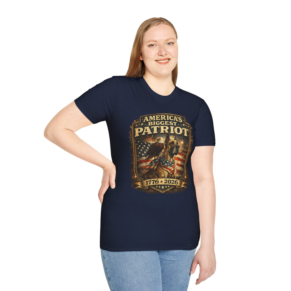 Patriot T-Shirt — Great Dane 1776–2026 Vintage Eagle Flag Tee