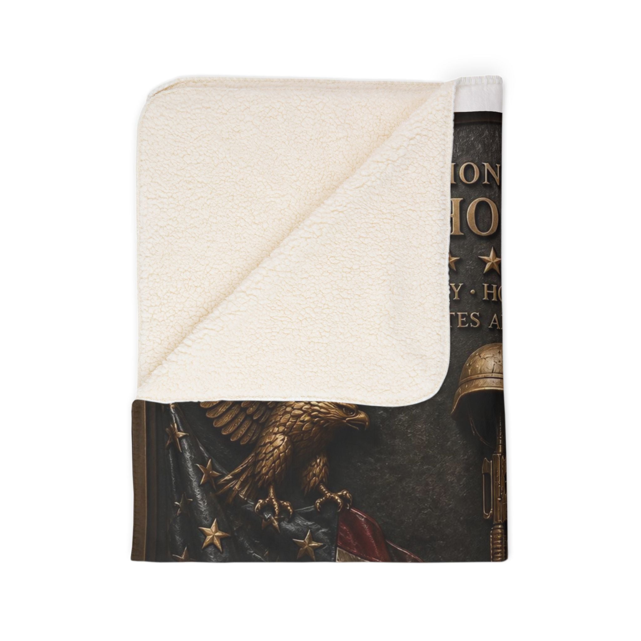 Veteran Tribute Fleece Sherpa Blanket — "In Honor of All Who Served" Memorial Throw