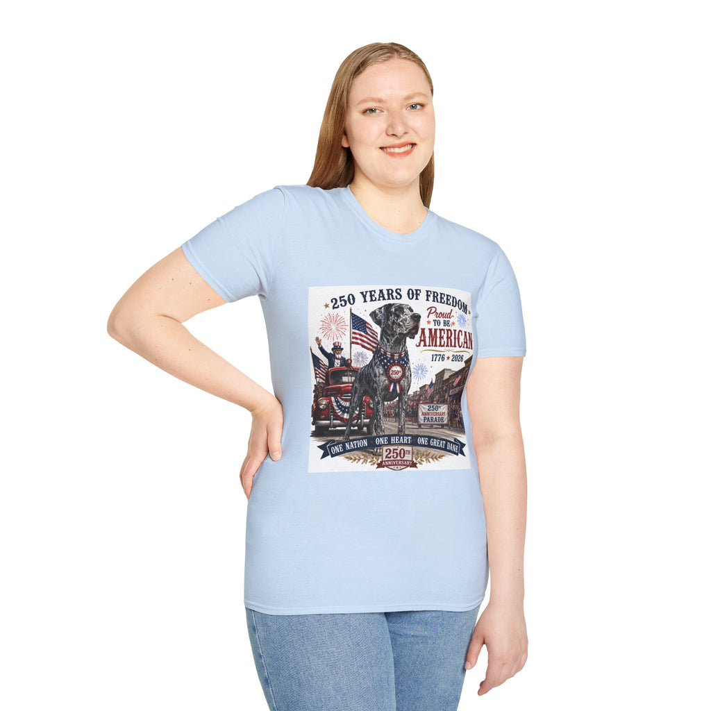 250th Great Dane T-Shirt — 1776–2026 Patriotic Tee