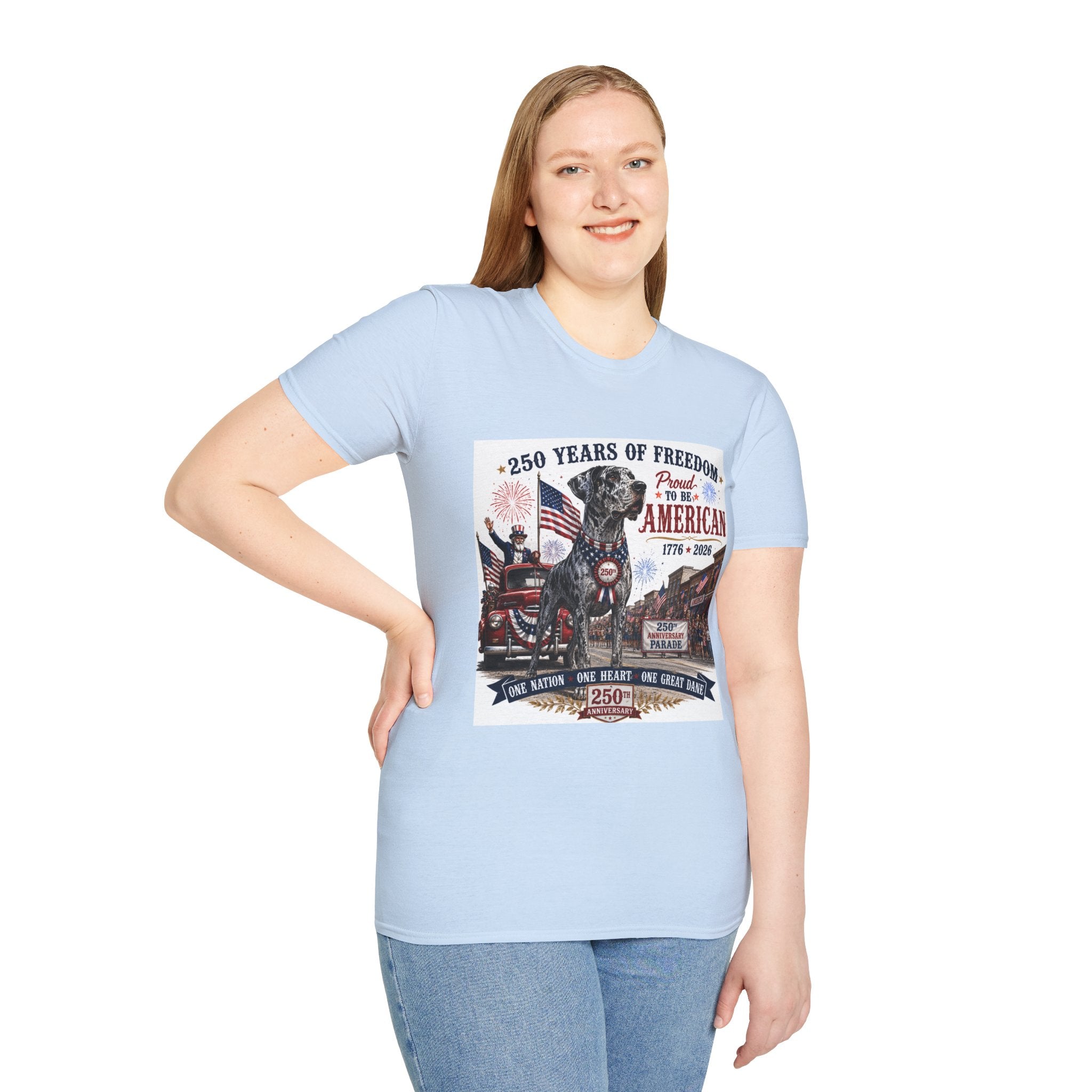 250th Great Dane T-Shirt — 1776–2026 Patriotic Tee