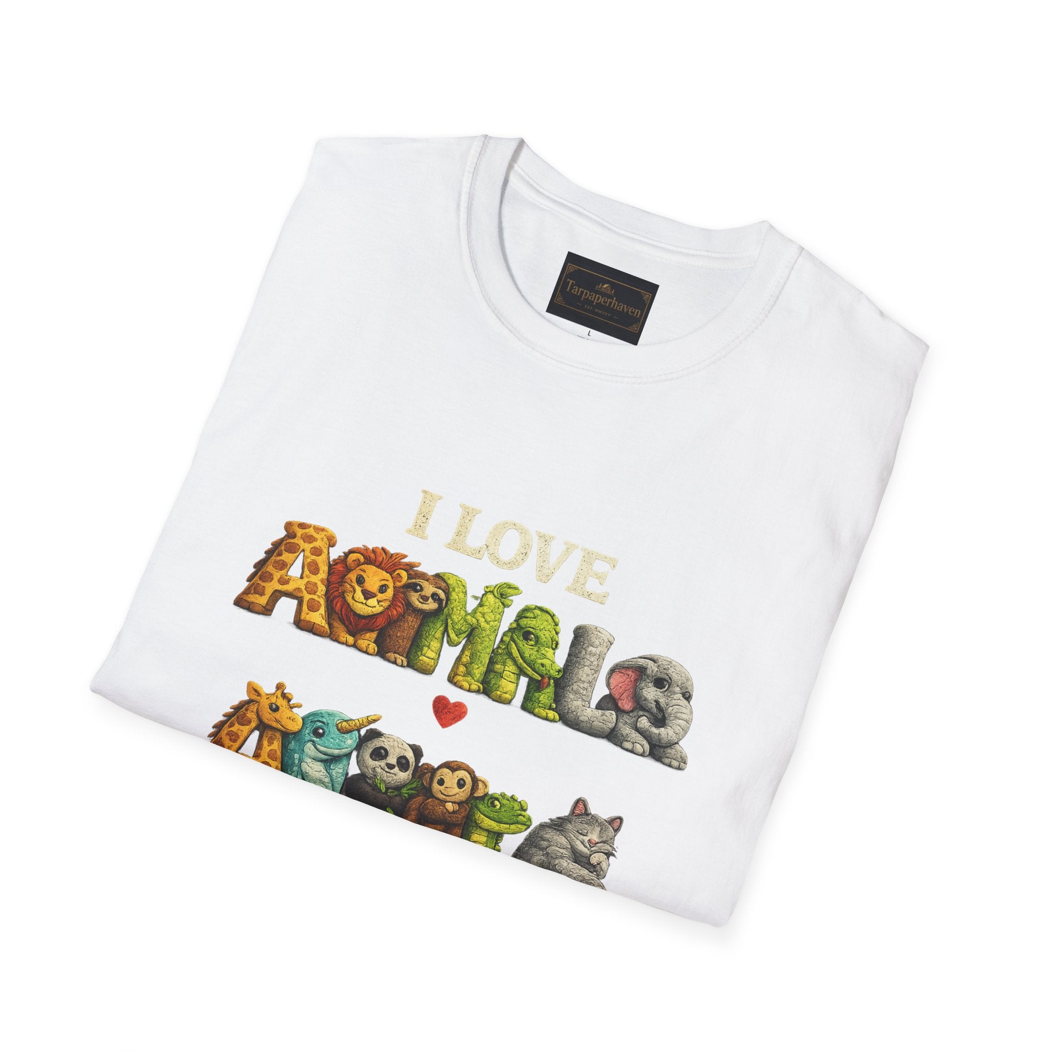 "I Love Animals" Cute Wildlife Graphic Tee