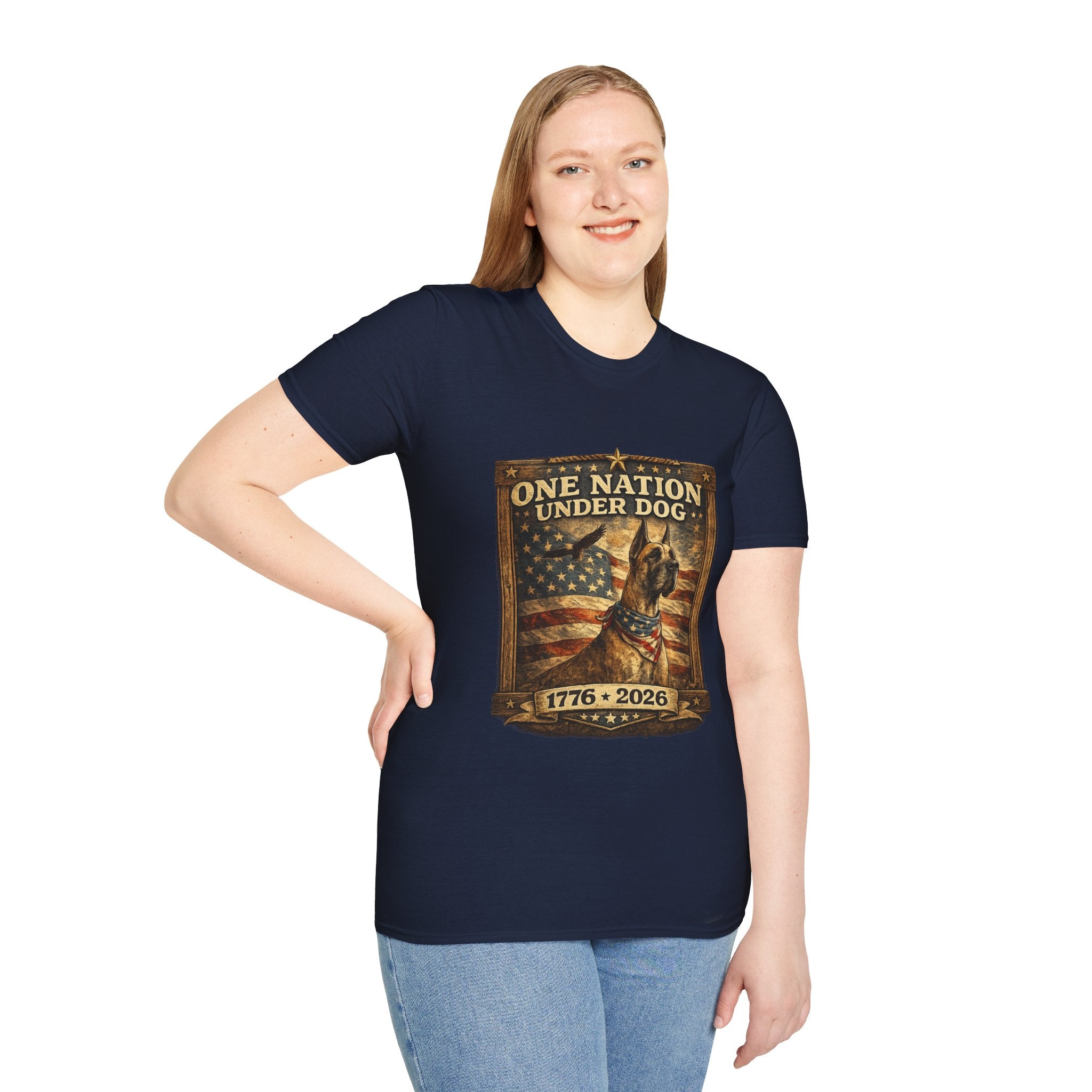 T‑Shirt — Patriotic American Flag Great Dane  Tee (1776–2026)