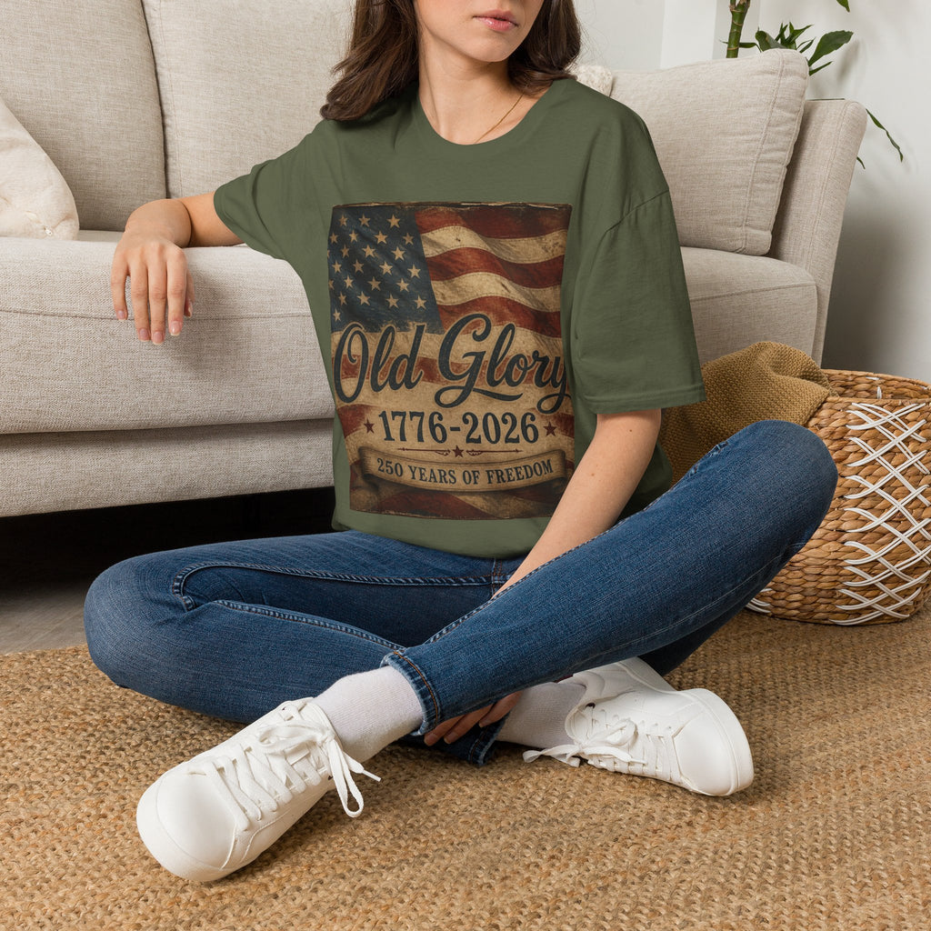 Old Glory Flag T-Shirt — 1776-2026 Vintage American Patriot Tee