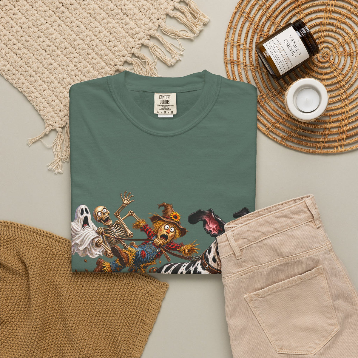 Halloween Great Dane T-Shirt — Cute Dog in Pumpkin Costume Graphic Tee