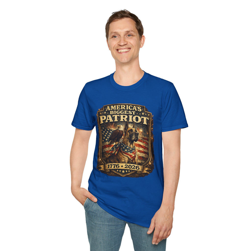 Patriot T-Shirt — Great Dane 1776–2026 Vintage Eagle Flag Tee