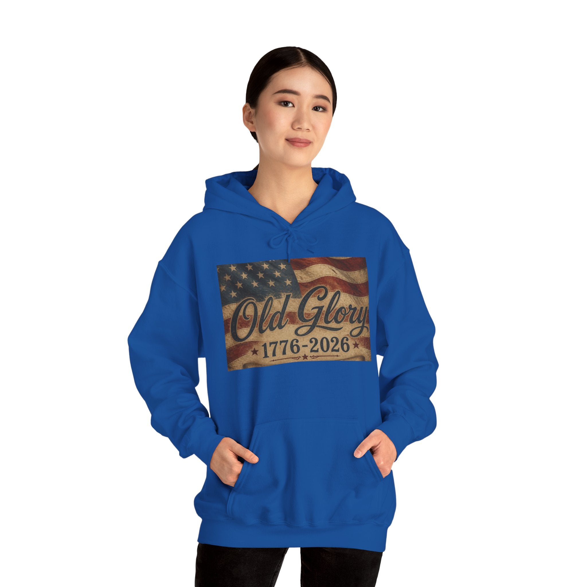 Patriotic Old Glory 1776-2026 Hoodie — American Flag Sweatshirt