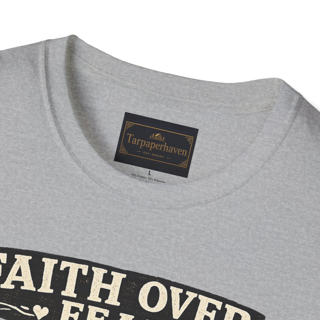 Faith Over Fear Quilting T‑Shirt — Chicken & Sewing Machine Graphic