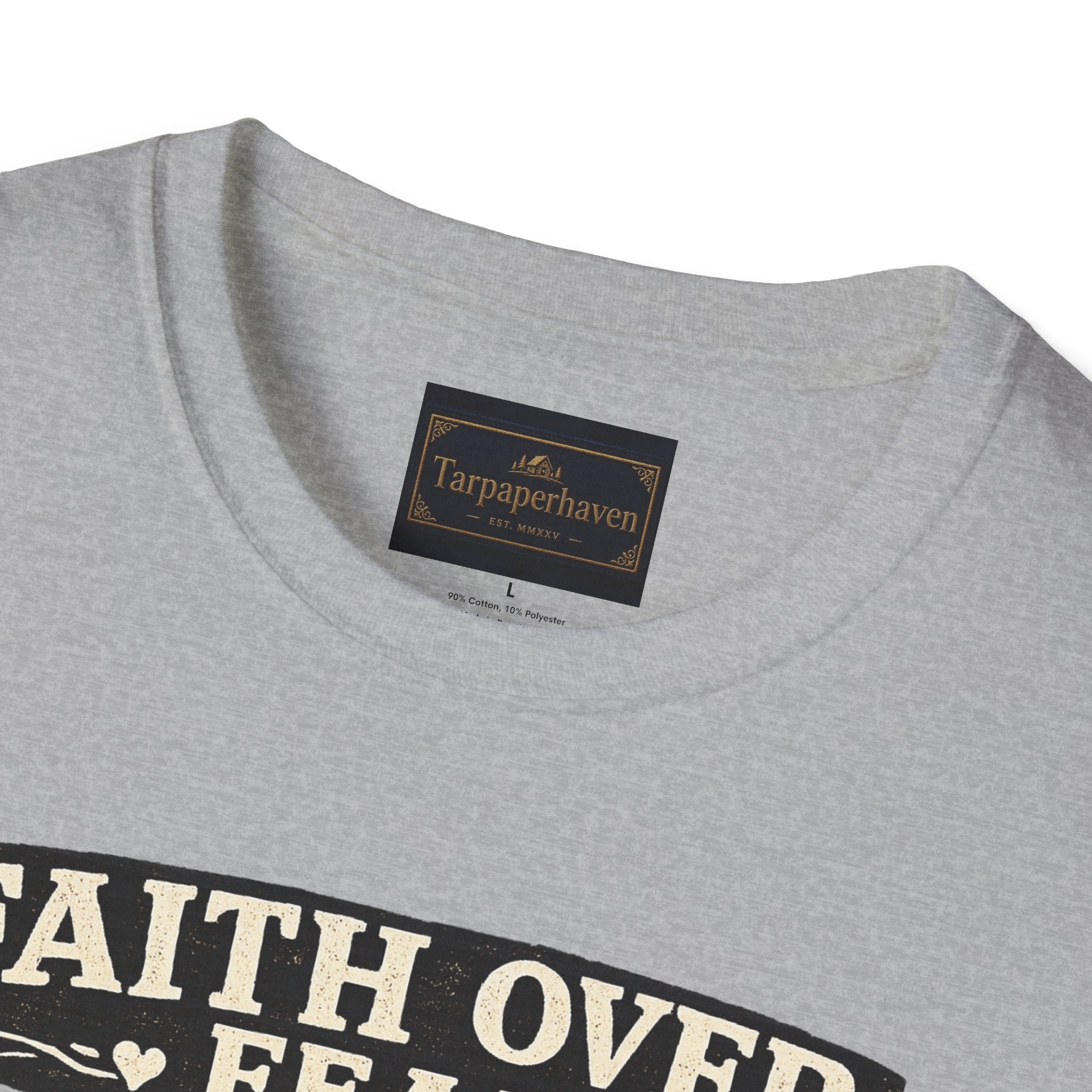 Faith Over Fear Quilting T‑Shirt — Chicken & Sewing Machine Graphic