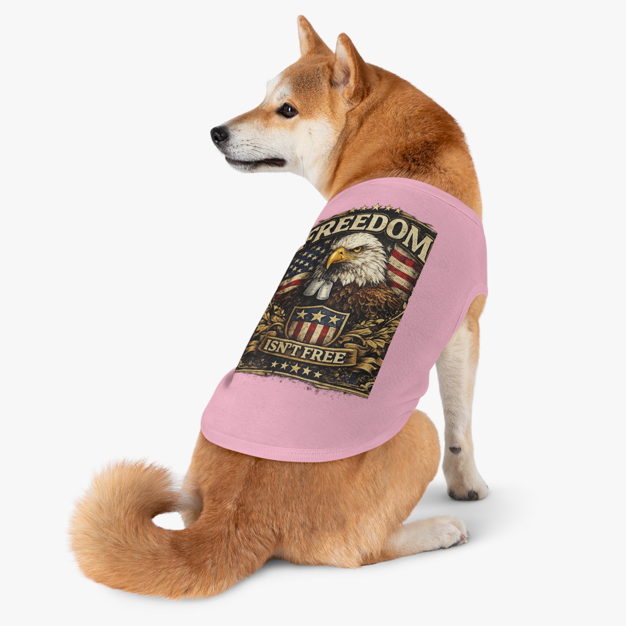 Patriotic Pet Tank Top — "Freedom Isn't Free" Eagle & American Flag