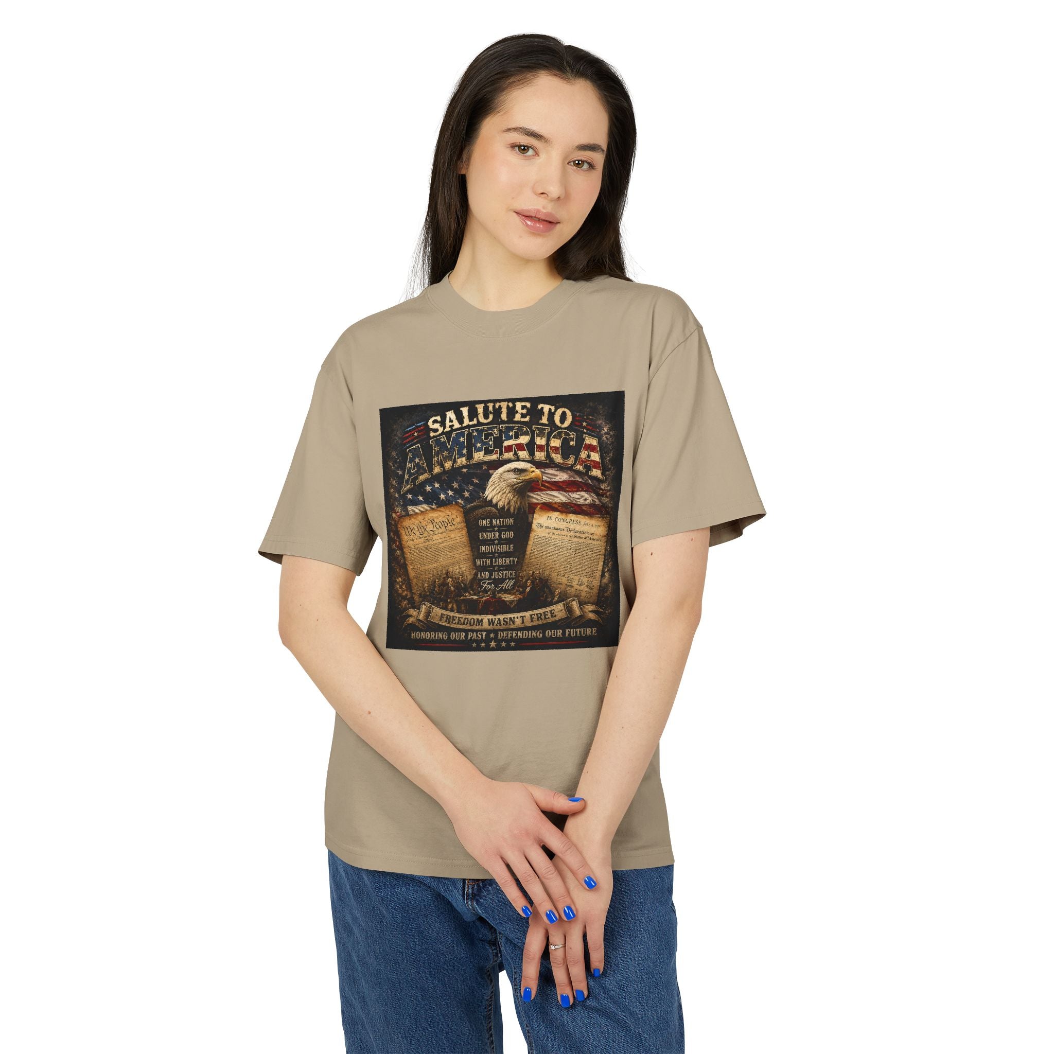 Salute to America T-Shirt — Patriotic Bald Eagle & Flag Memorial Tee