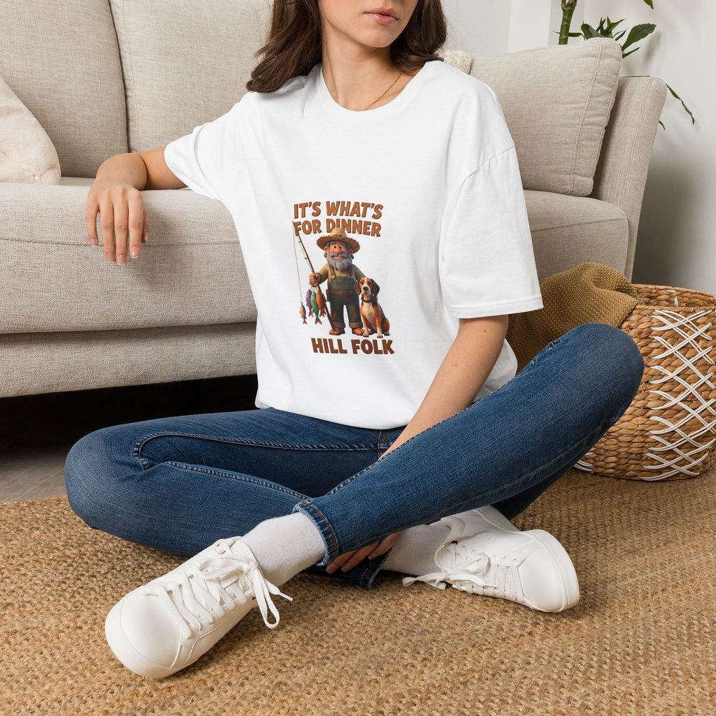 T-Shirt — 'It's What's For Dinner, Hill Folk' Rustic Hunter Graphic Tee
