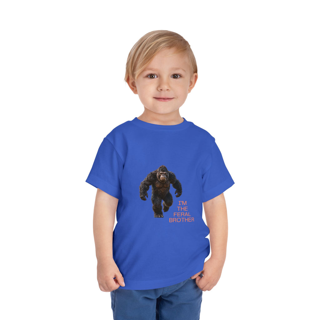Toddler Tee — "I’m the Feral Brother" Sasquatch Graphic