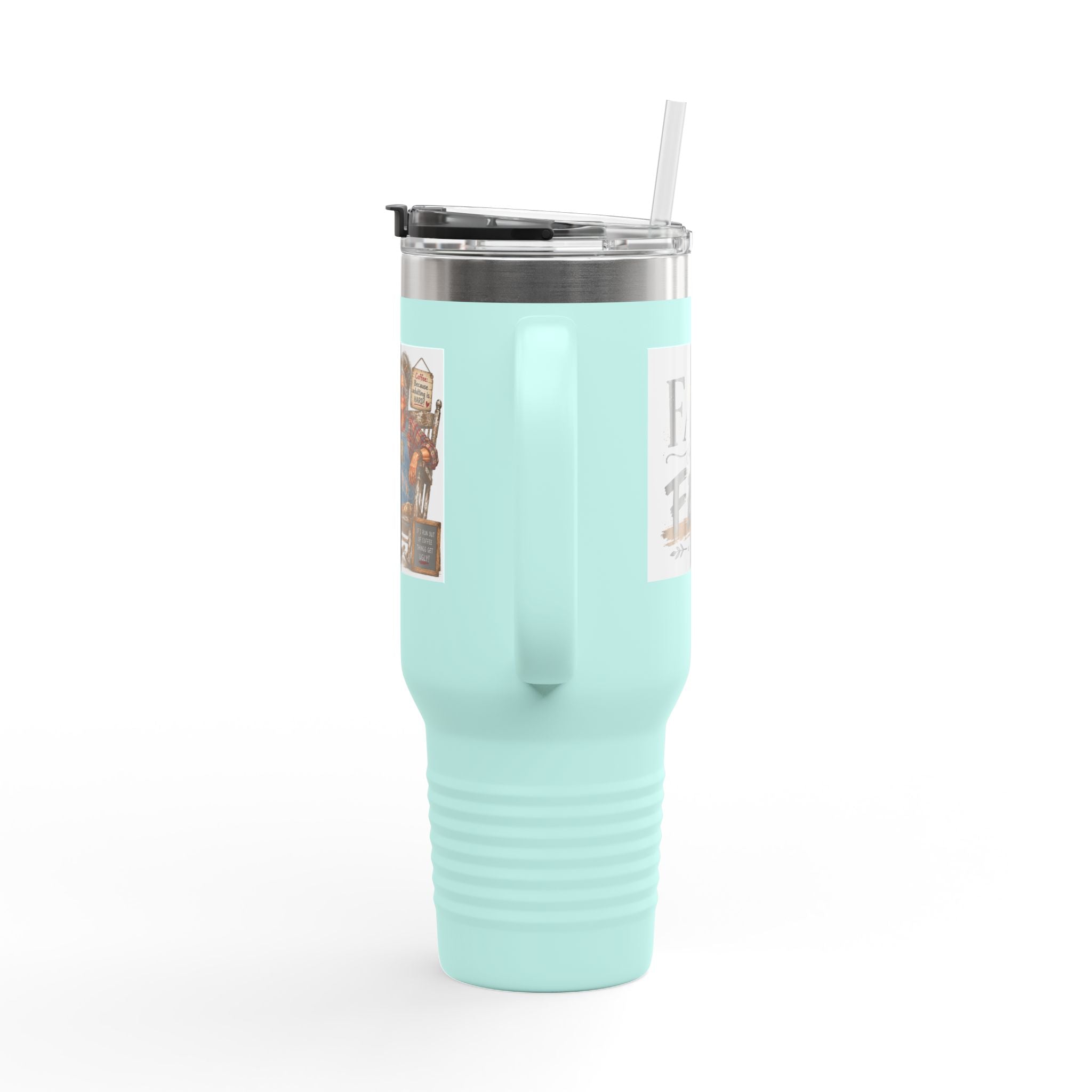 40oz Insulated Travel Mug Country Granny Coffee Addict