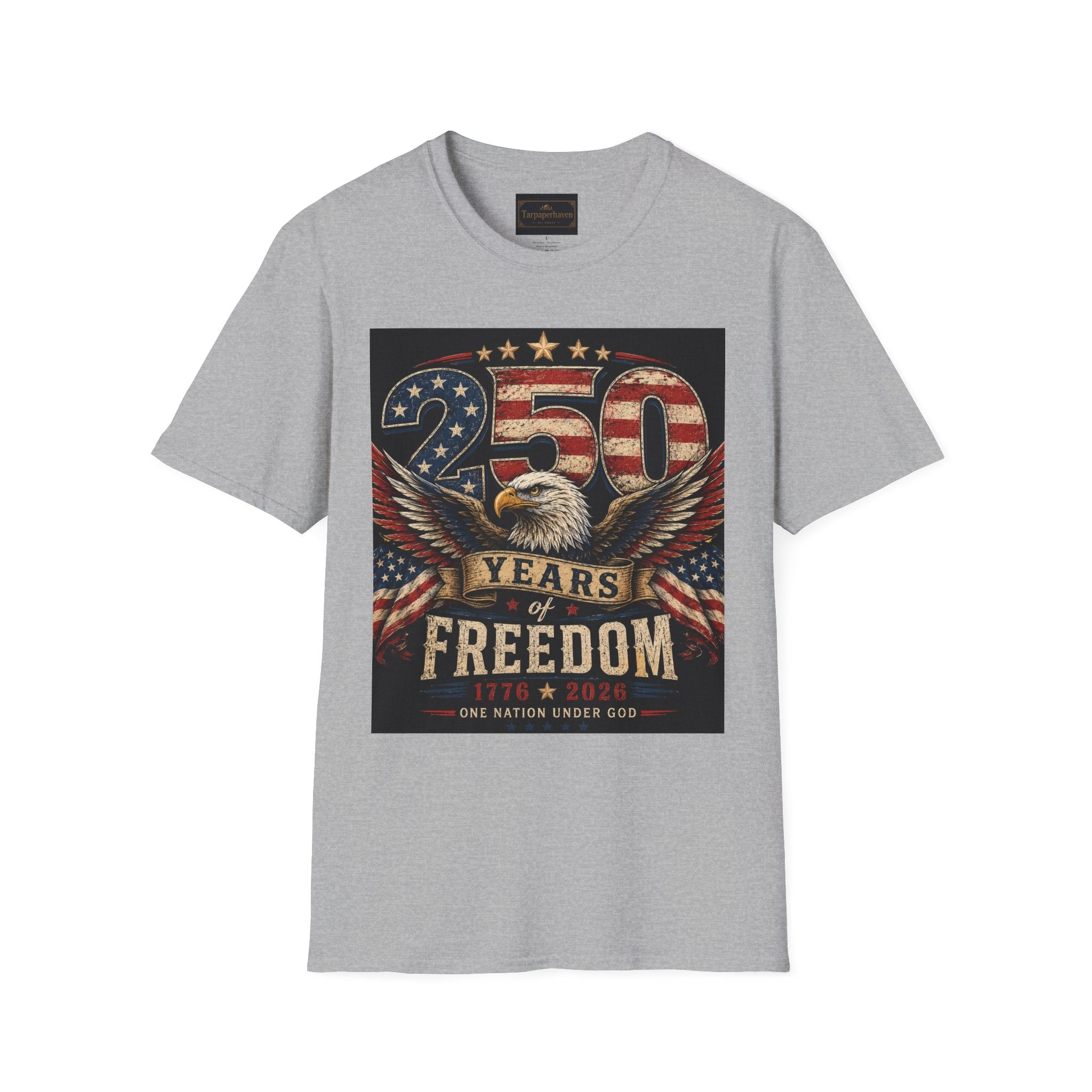 Patriotic 250 Years Freedom T-Shirt — American Flag Eagle Anniversary Tee