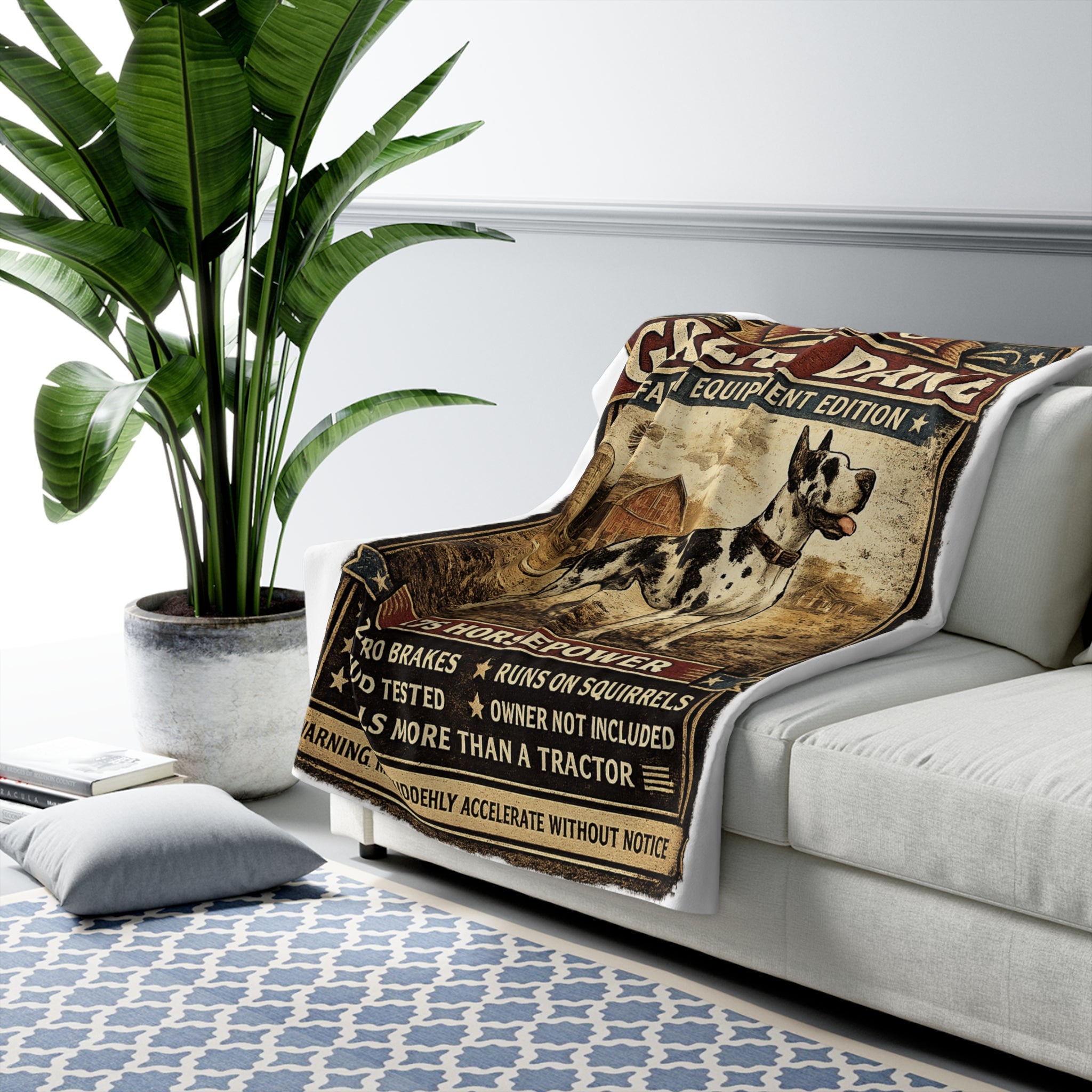 Great Dane Sherpa Blanket — Farm Horse Power  Edition (2026)