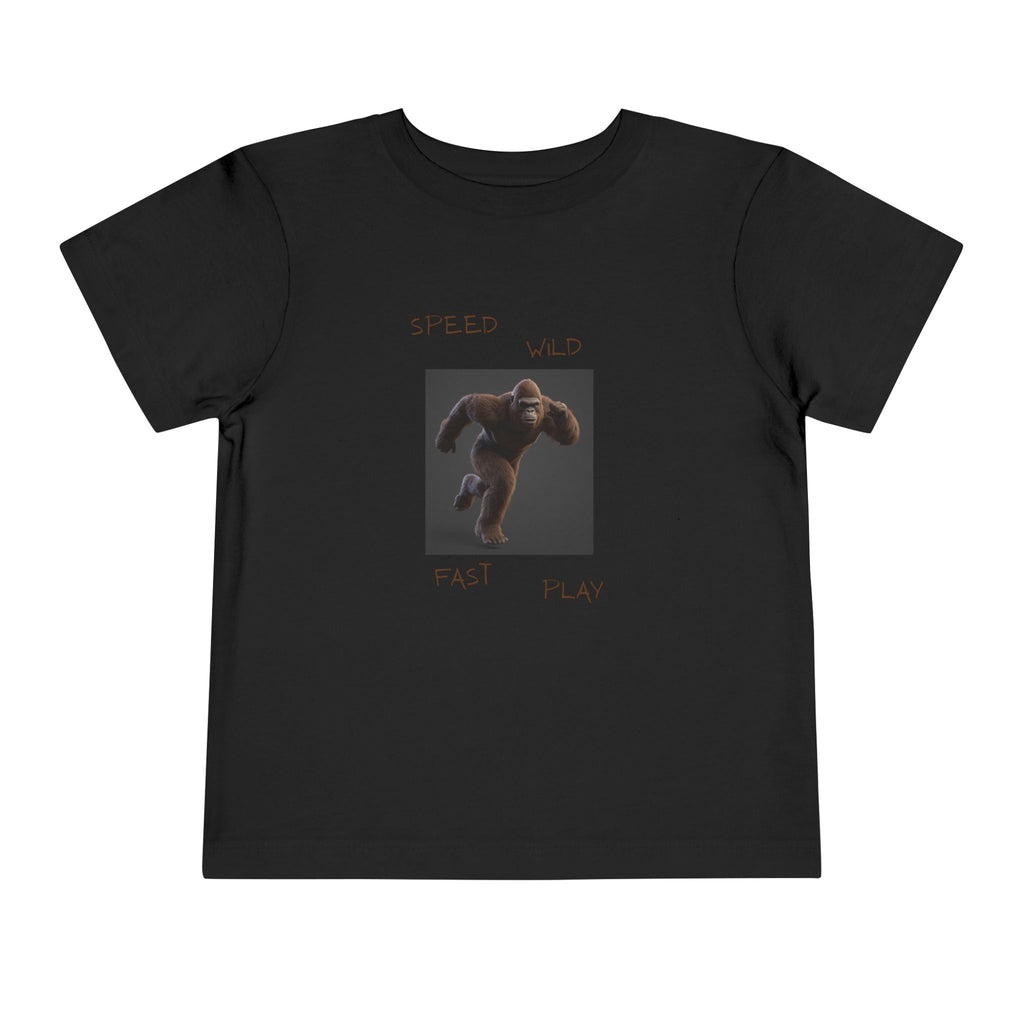 Toddler Tee — 'Speed Wild Fast Play' Running SasquatchGraphic