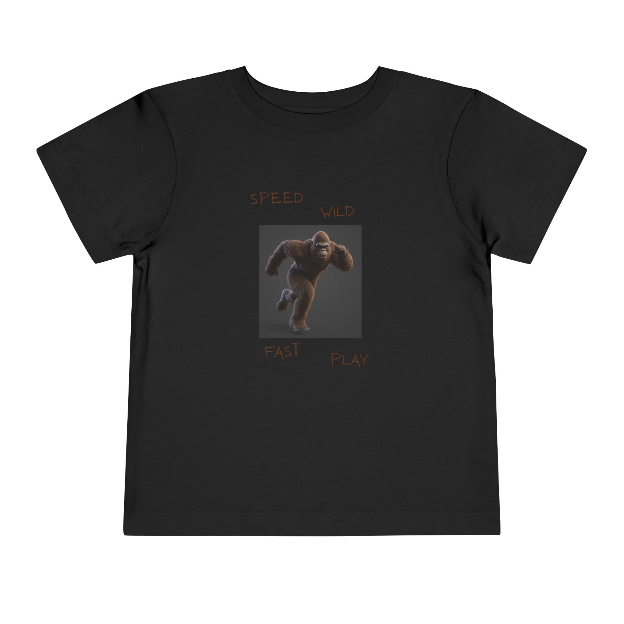 Toddler Tee — 'Speed Wild Fast Play' Running SasquatchGraphic