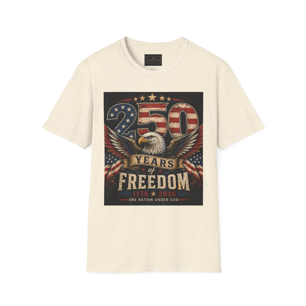 Patriotic 250 Years Freedom T-Shirt — American Flag Eagle Anniversary Tee