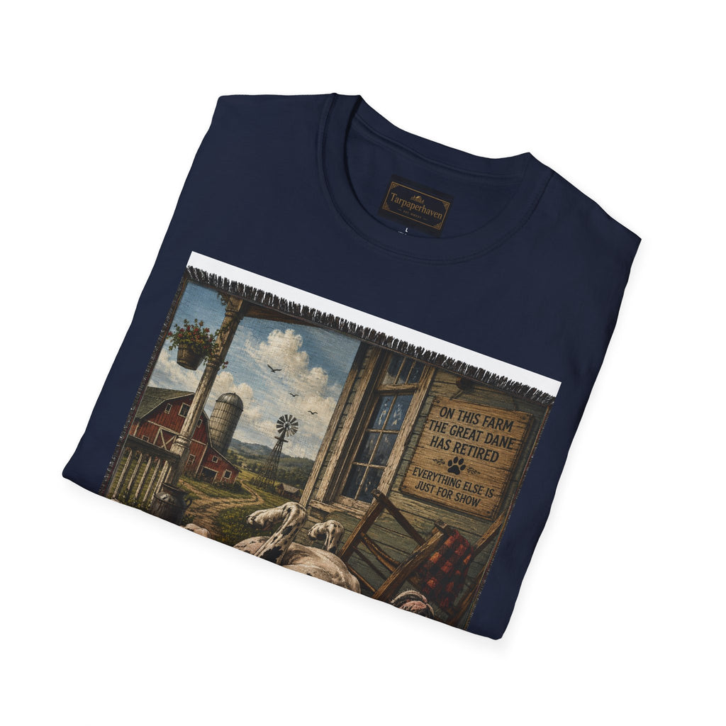 Great Dane Sleeping   Farmhouse Art T‑Shirt