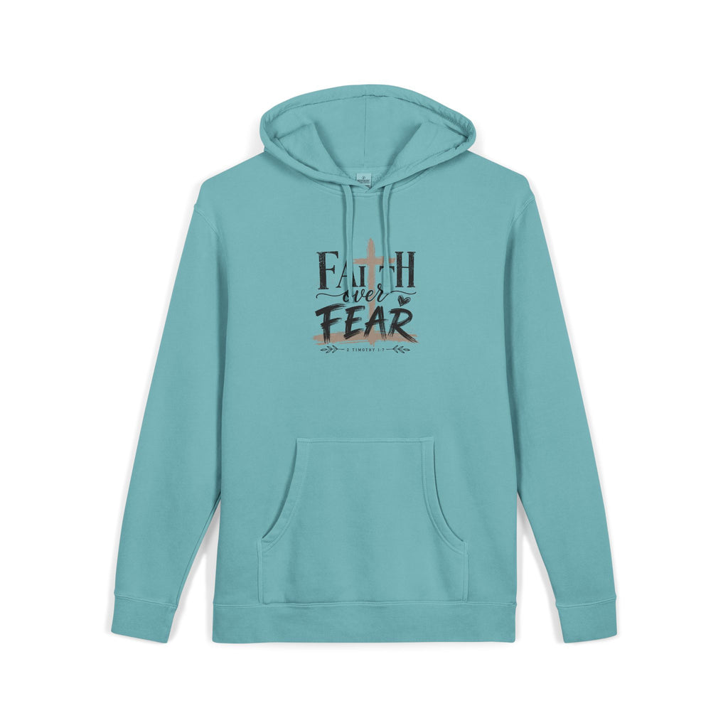 Faith Over Fear Hoodie — 'The Narrow Path Vintage Graphic Pigment-Dyed Hoodie