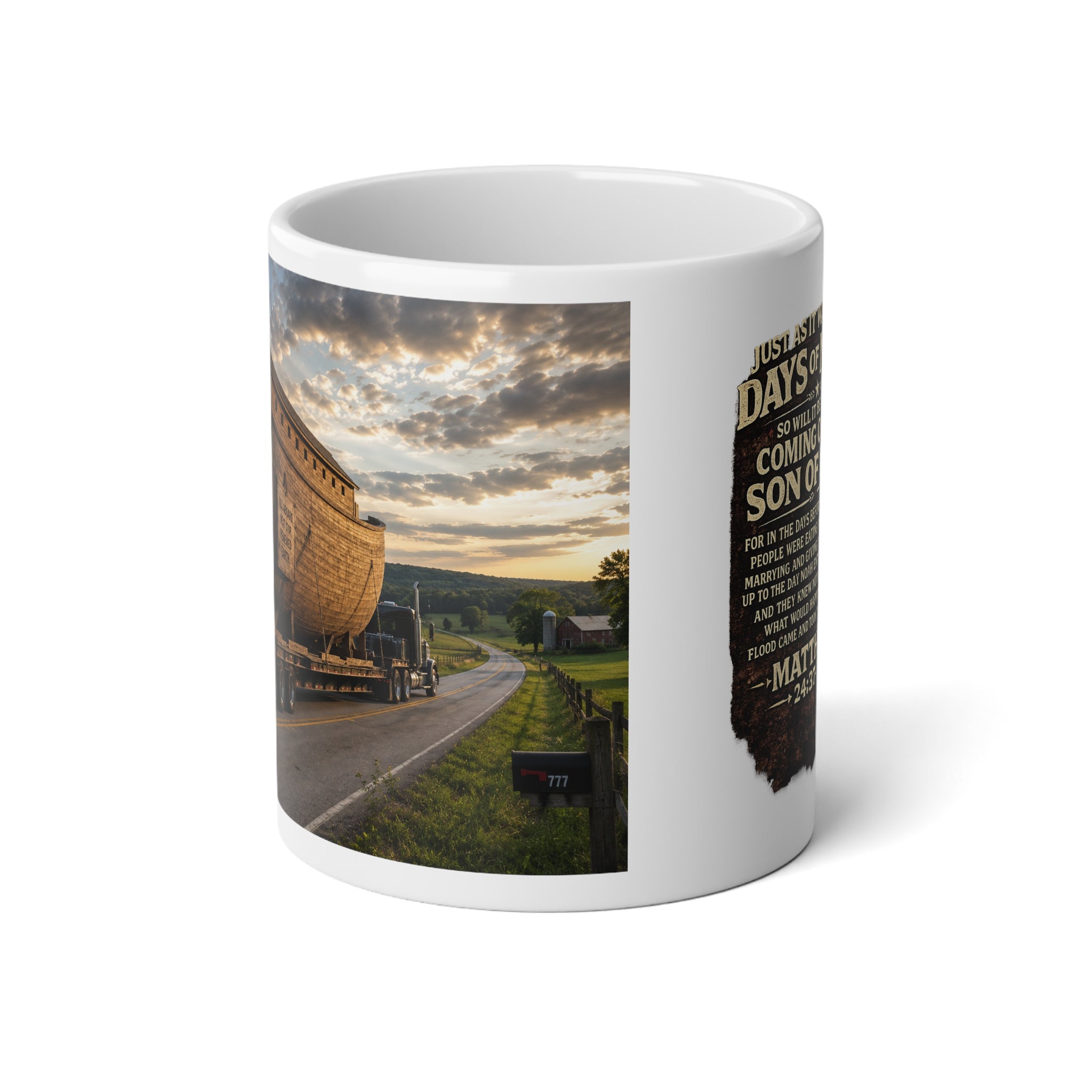 20oz Photo Mug — Semi hauling Ark  down RoadTravel Coffee Cup
