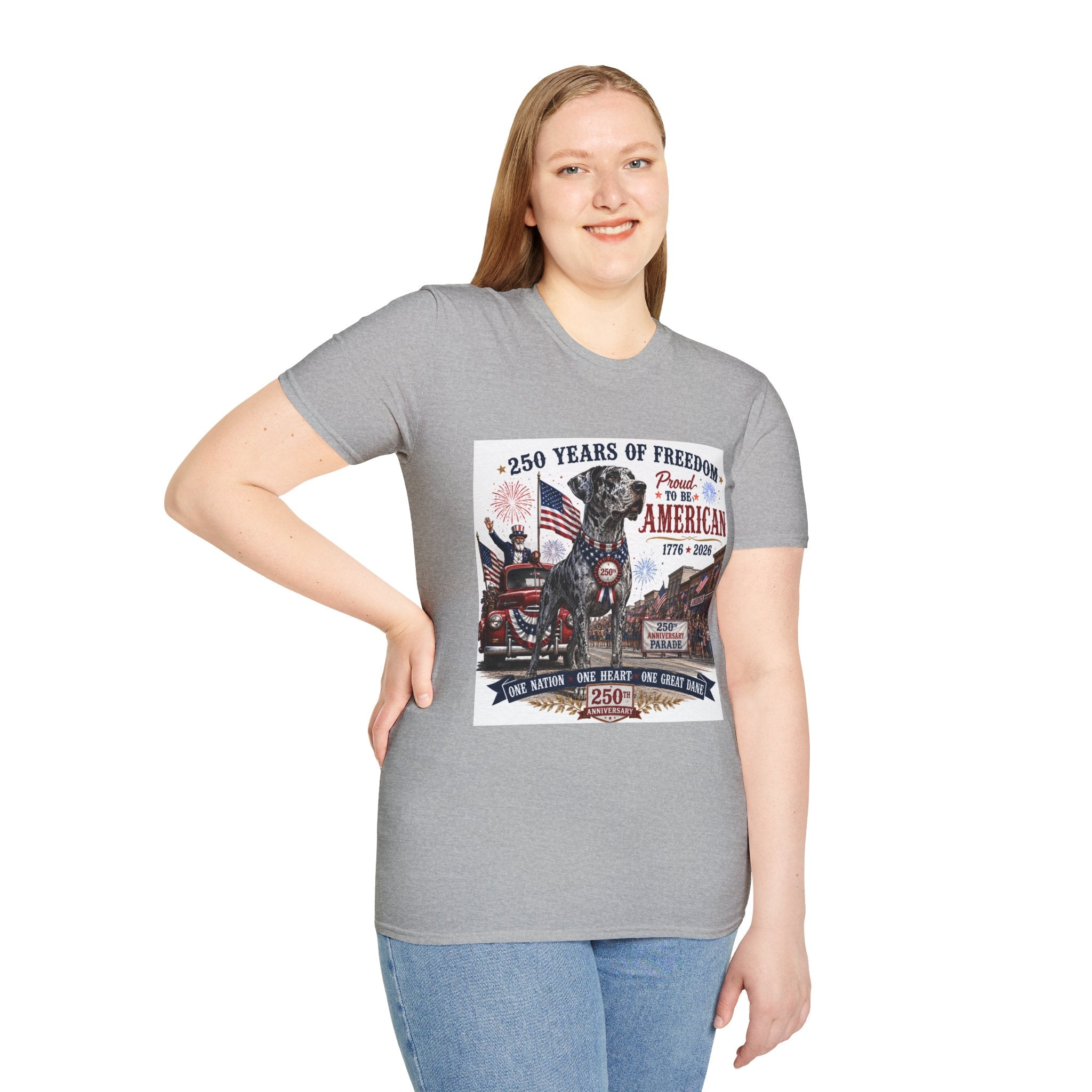 250th Great Dane T-Shirt — 1776–2026 Patriotic Tee