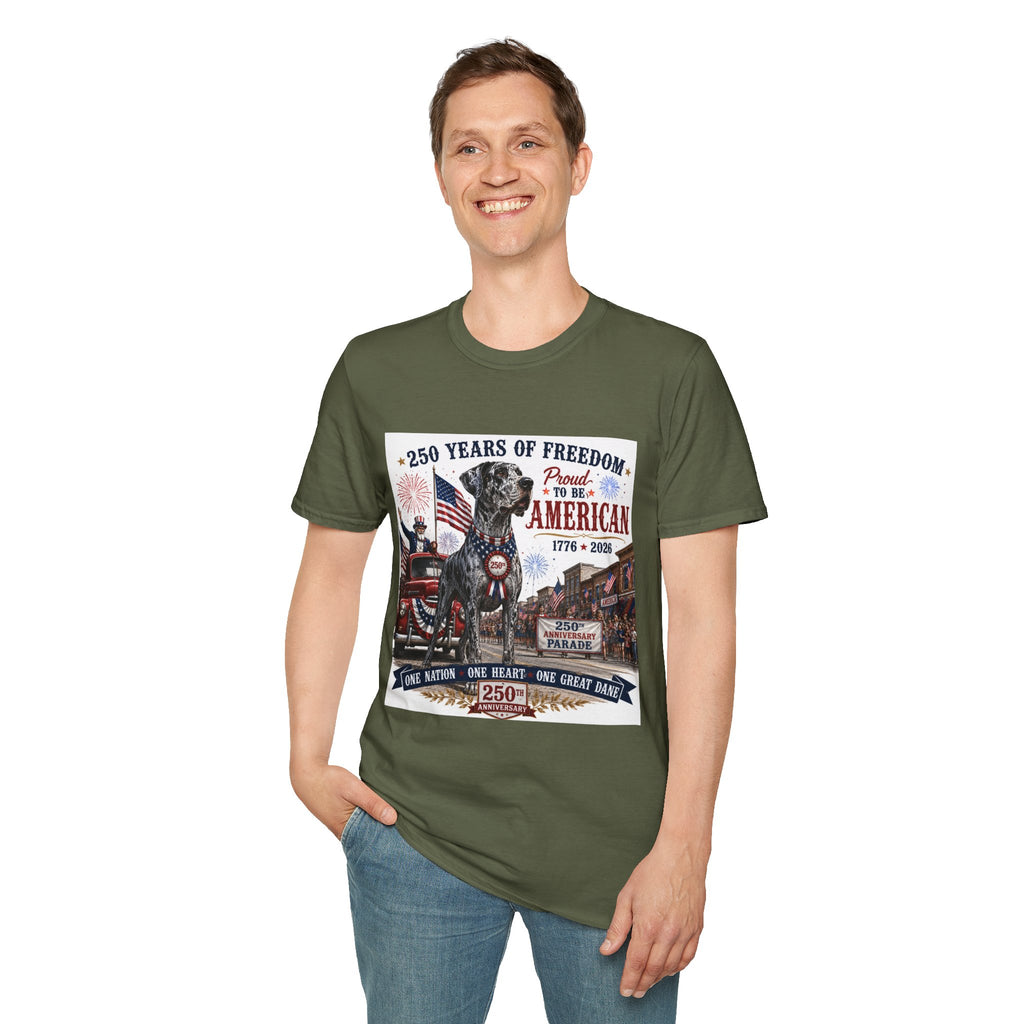 250th Great Dane T-Shirt — 1776–2026 Patriotic Tee