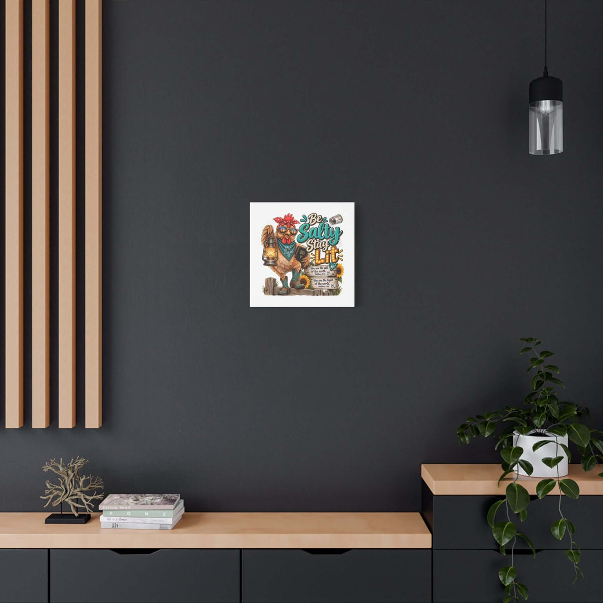 Be Salty Stay Lit Rooster Canvas