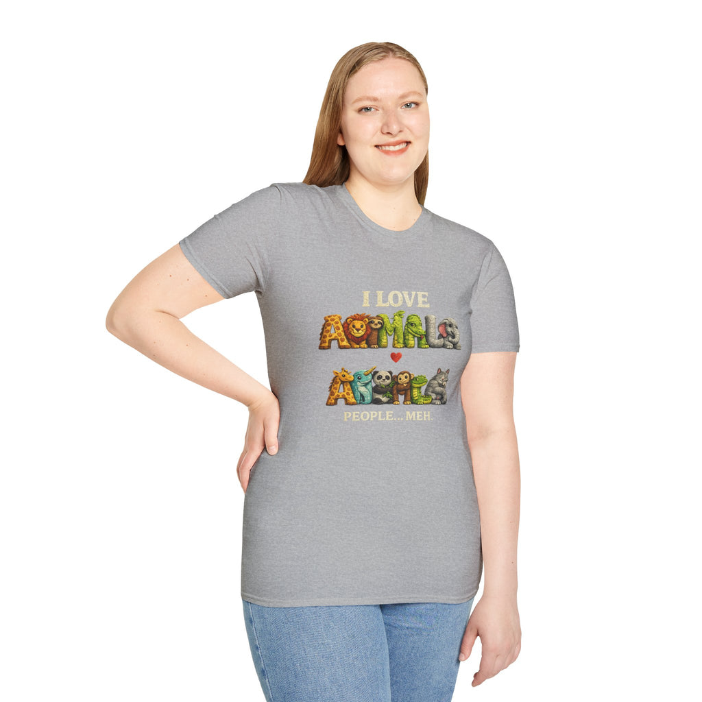 "I Love Animals" Cute Wildlife Graphic Tee