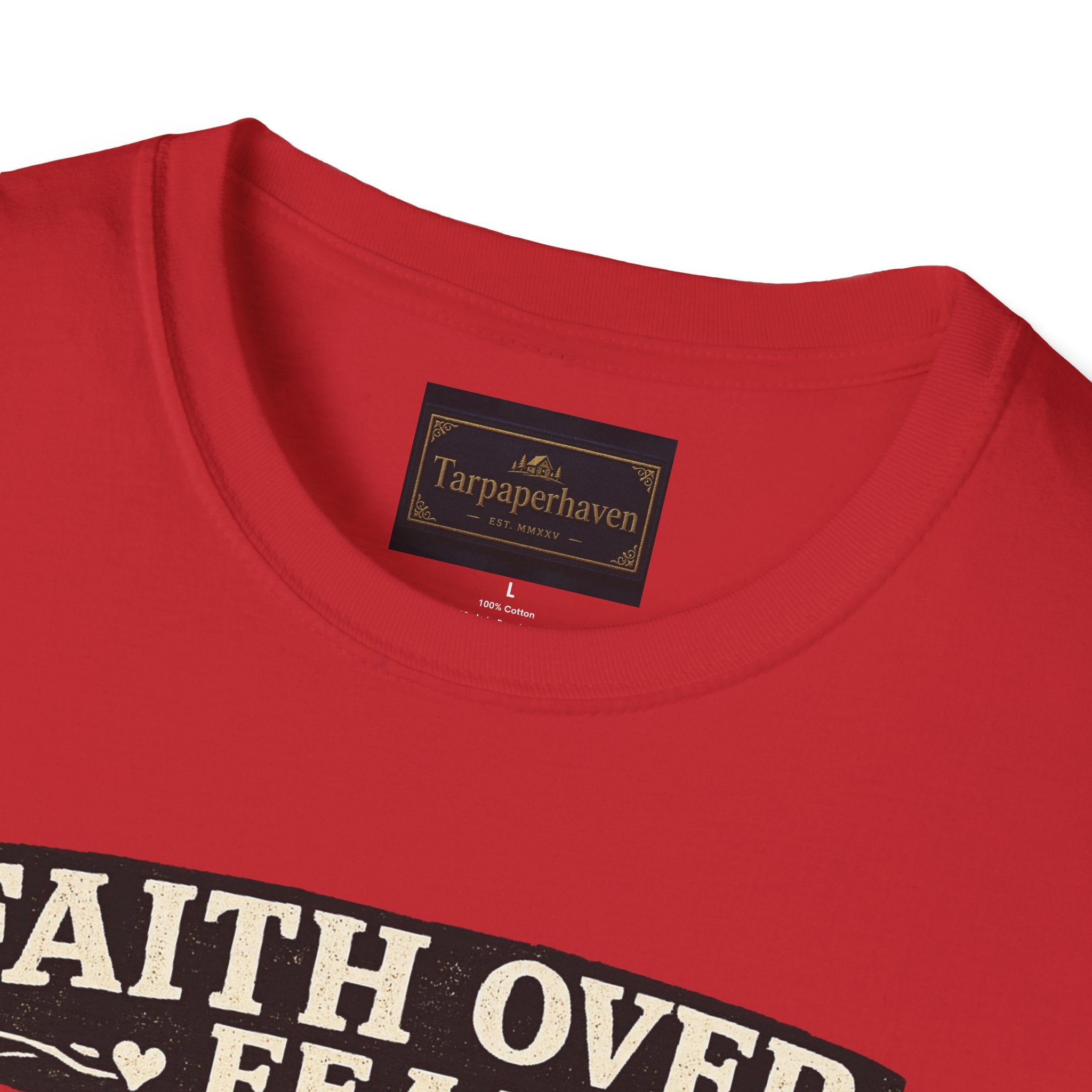 Faith Over Fear Quilting T‑Shirt — Chicken & Sewing Machine Graphic
