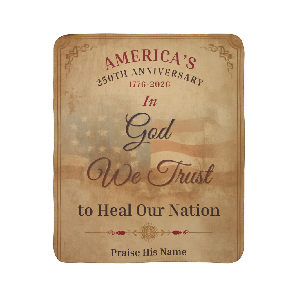 Fleece Sherpa Blanket — "In God We Trust" Patriotic 250th Anniversary Throw