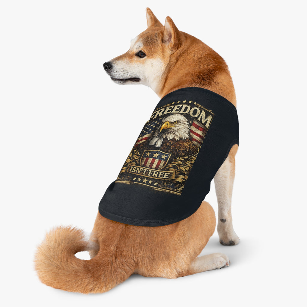Patriotic Pet Tank Top — "Freedom Isn't Free" Eagle & American Flag