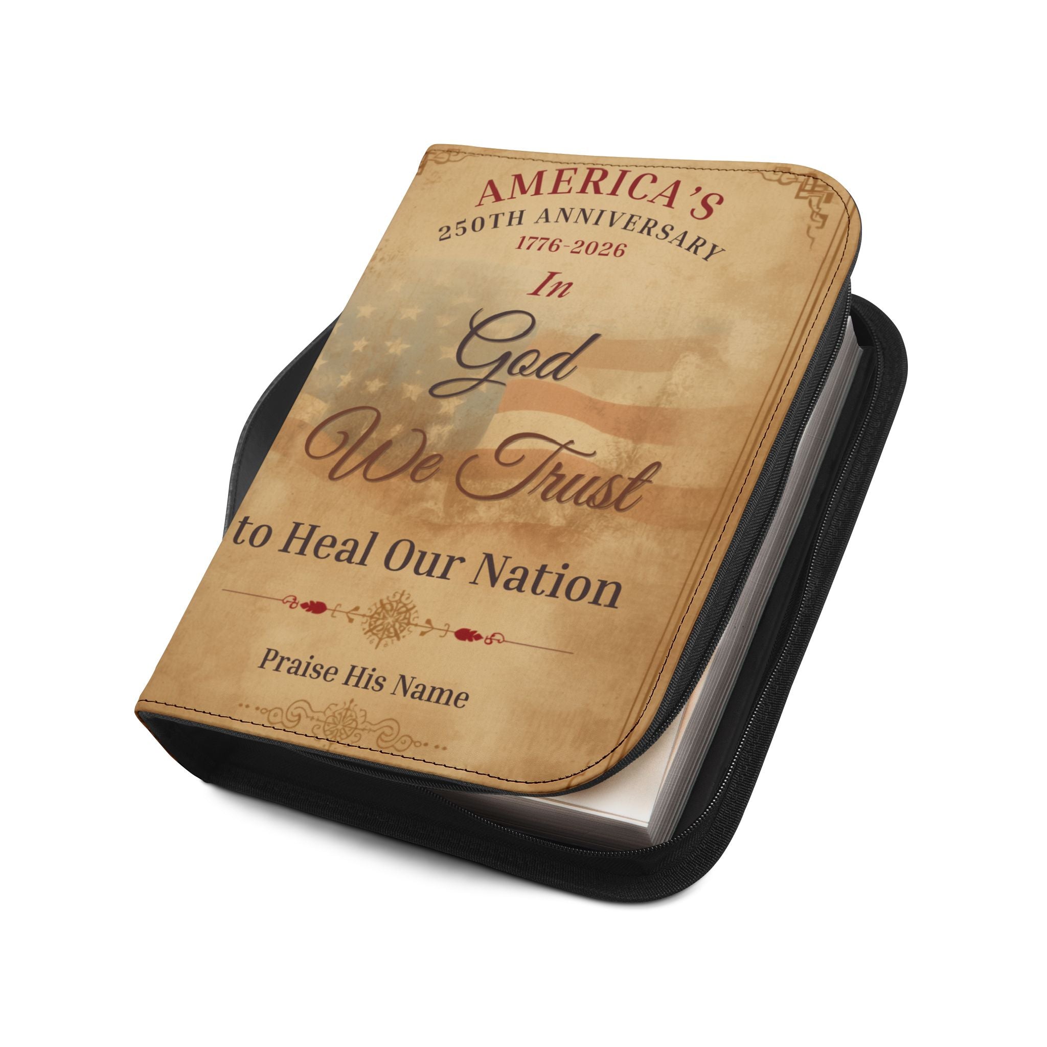 "In God We Trust" Patriotic Anniversary Zippered Bible Case