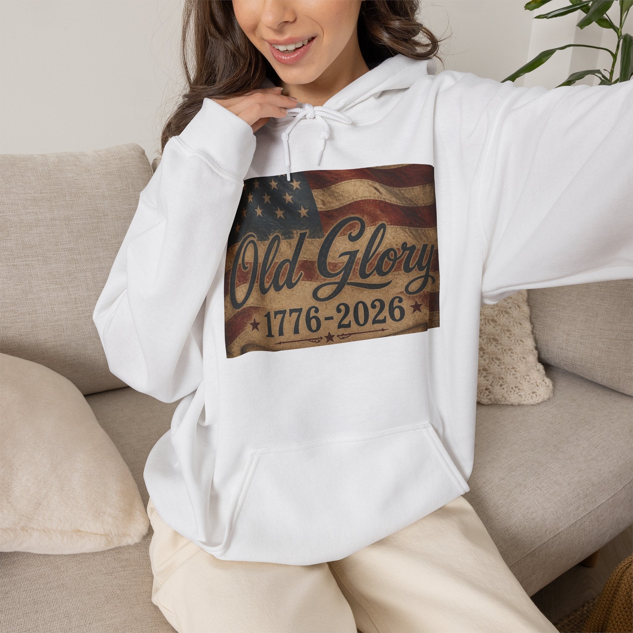Patriotic Old Glory 1776-2026 Hoodie — American Flag Sweatshirt