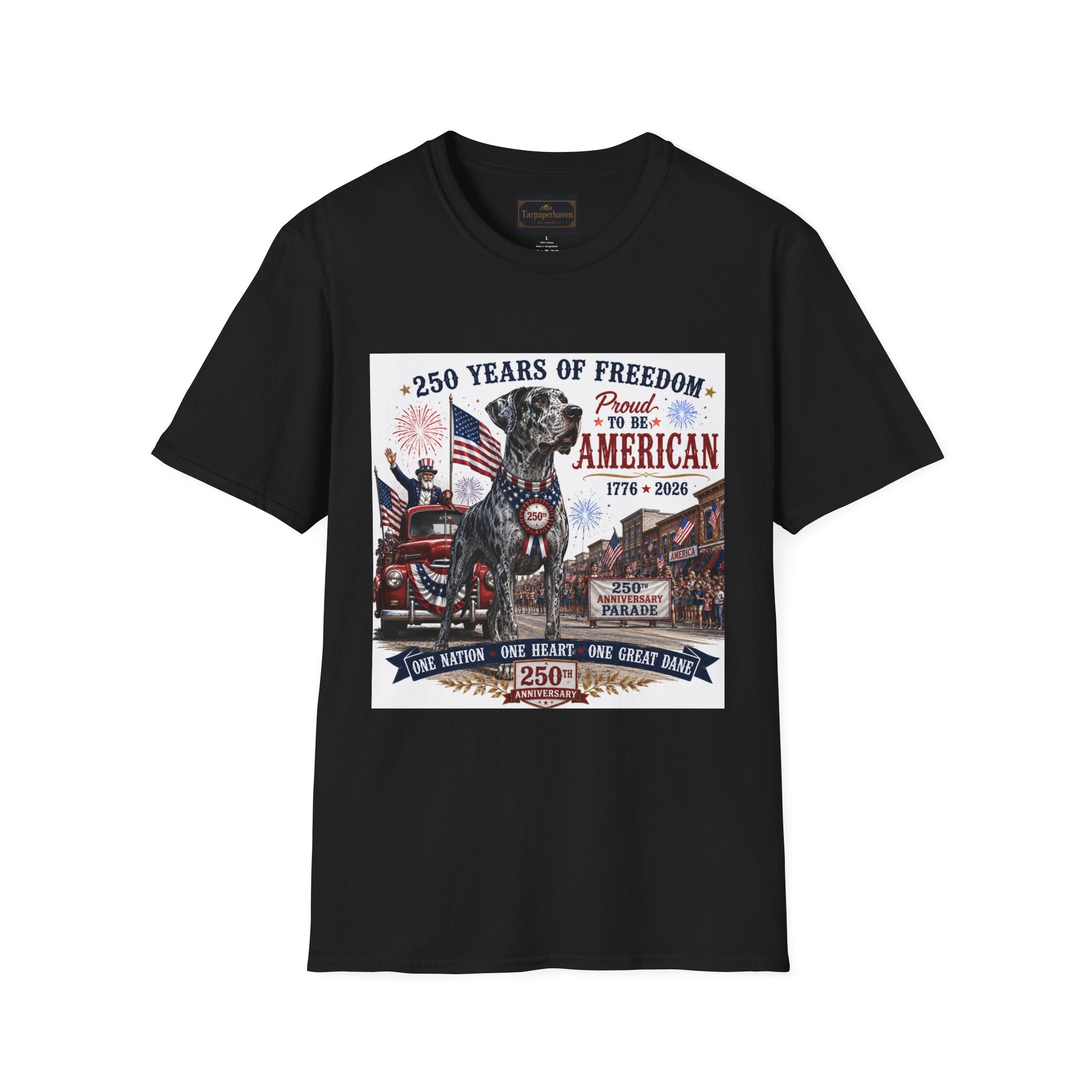 250th Great Dane T-Shirt — 1776–2026 Patriotic Tee