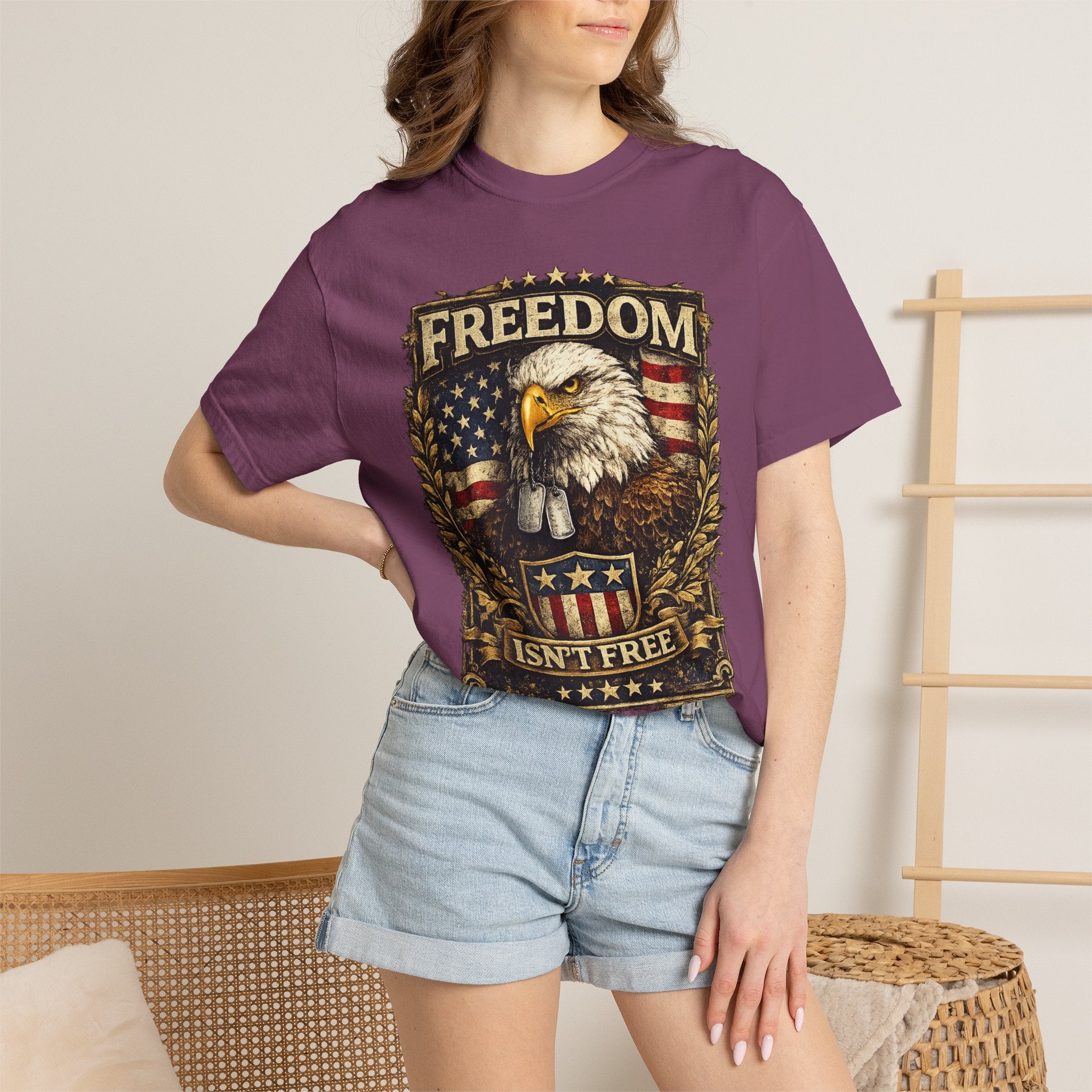 Freedom Isn't Free Eagle T-Shirt — Patriotic American Flag Tee