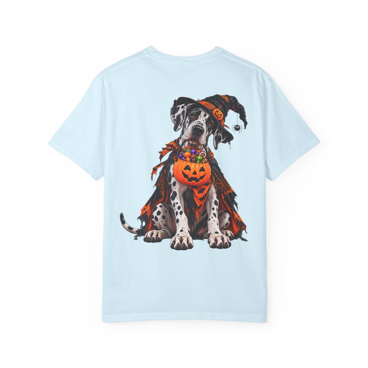 Halloween Great Dane T-Shirt — Cute Dog in Pumpkin Costume Graphic Tee